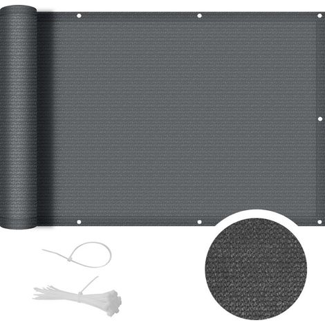 90x500cm Gris Brise Vue Balcon Cache Vue Balcon Protection UV Résistant aux pour Balcon Exterieur Terrasse Jardin et Serre Câble (1/5)