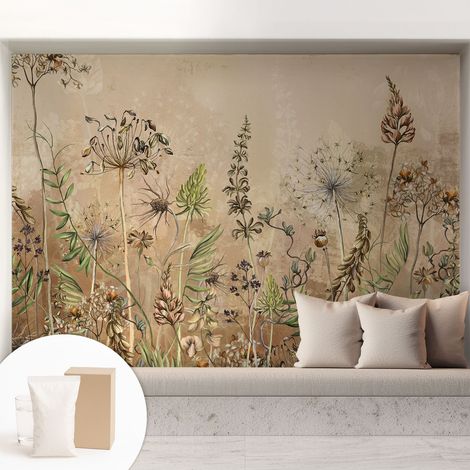 Papier peint avec colle pour décoration moderne de salon chambre à coucher cuisine et bureau Facile Fleurs rustiques 208x146 cm (1/5)