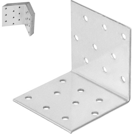 Ángulo de carpintero, conector de construcción, acero galvanizado, 60x60x60 mm, 12 unidades