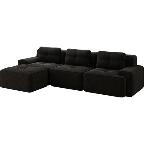 Canapé Cloud Modulsofa Boneless L-shaped Corduroy Noir 293.00x177.00x69.00 ZIPSOFA Canapé (1/5)