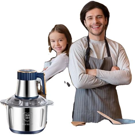 Tritatutto elettrico, capacità 5 litri, 500 watt, colore argento. (1/5)