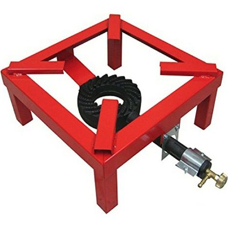FORNELLONE FORNELLO A GAS 40 x 40 x 19 CON BRUCIATORE IN GHISA + UGELLO METANO ROSSO