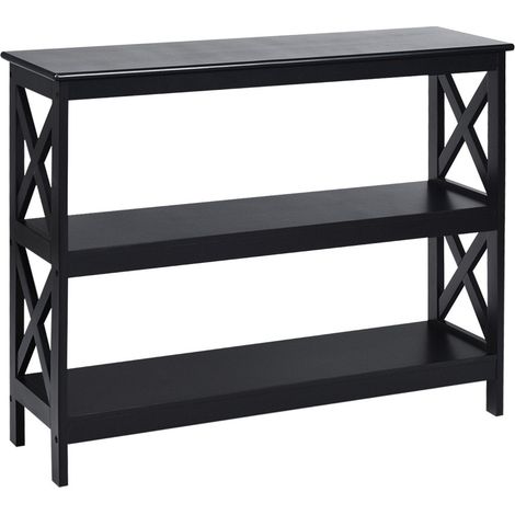 Konsolentisch beistelltisch industrie design mit ablage flurtisch 100 x 33 x 80 cm schwarz