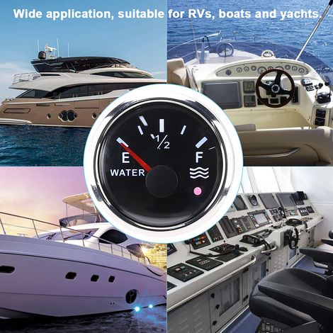 Jauge de niveau d'eau 52mm/2 pouces, capteur européen 0‑190Ω, alarme intelligente 9‑32V DC pour bateau et camping-car. (1/5)