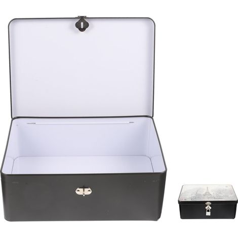 Boîte de Verrouillage en Tôle avec Clé, Boîte de Rangement Légère en Métal, Design Simple et Délicat, pour Bijoux et Petits Objets de Nombreuses Situations (1/5)