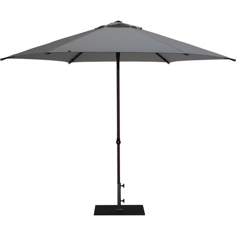 Ombrellone da Giardino Ø3 m Palo Ø38 mm in Alluminio Effetto Legno Tessuto Olefin Trend Wood Grigio (1/5)