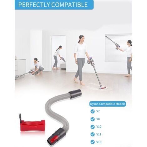 Accessoires de rechange pour les aspirateurs Dyson V15, V11, V10, V8 et V7, comprenant une buse flexible, un tuyau d'extension et un interrupteur de verrouillage. (1/3)