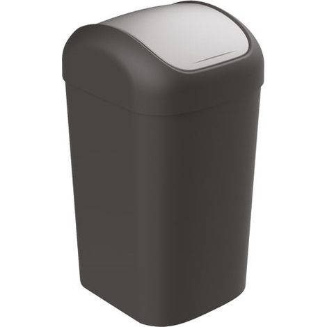EDA - Poubelle fourre tout Balancio 25 L noir couv. gris anthraci. (1/2)