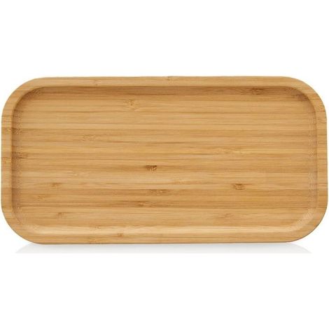 Plateau de service en bambou - ORION - Rectangulaire - 25x13 cm - Résistant à l'humidité - Beige - Facile à nettoyer (1/5)