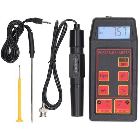 Testeur d'eau 4 Digit Large Screen Accurate Measurement Automatic Calibration Water Quality Testing Meter PH Electrode (1/5)
