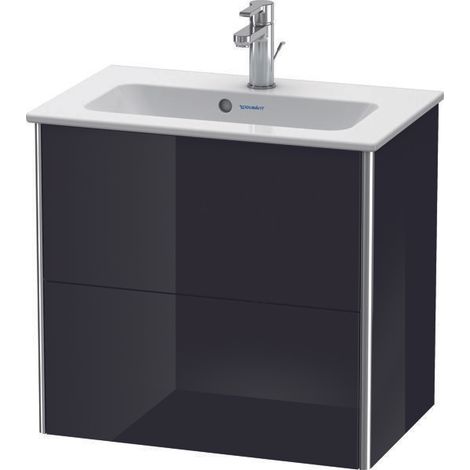 Duravit XSQUARE COMPACT mobile lavabo 560x610x388mm nero lucido (1/3)