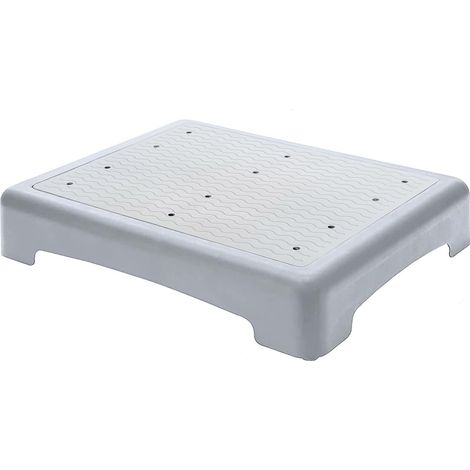 Demi-marches Antidérapantes,Demi-Marche Intérieure/Extérieure,Marche d Exterieur avec Surface antidérapante et Pied, Antidérapant Demi Marche Empilable,Escabeaux de Sécurité pour Personnes âgée (Gris) (1/5)