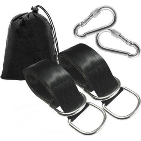 Sangles de suspension pour balançoire d'arbre, balançoires en corde pour arbre, kit de suspension avec mousquetons de sécurité, terylene, convient à toutes les balançoires et hamacs, 5cm1.5m (1/2)