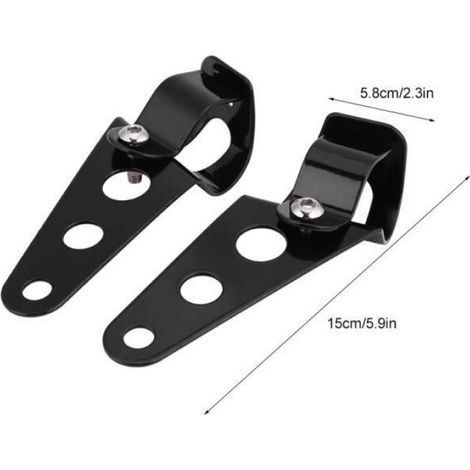 Support de Montage Phare Moto - Acier Inoxydable - Pour Fourche 28 mm à 34 mm - 2 Pièces (1/4)