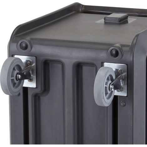 Chariot de service 2 roues fixes 2 pivotantes à frein - 60.3 x 105.4 x 94.3 cm - Gris Anthracite - Cambro