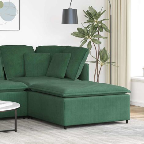 Modulares Sofa Fußhocker-Modul Dunkelgrün 100x100x48 cm vidaXL (1/5)
