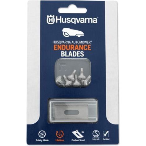 Husqvarna Automower Endurance - Lot de 6 Lames avec vis - Trou Oblong - Lame de qualité Plus Durable - Compatible avec Tous Les Robots tondeuses Husqvarna/Gardena/McCulloch (1/5)