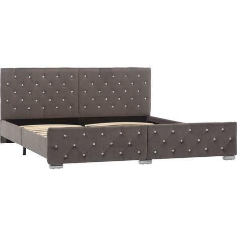 Maison Exclusive - Bettgestell Grau Samt 180x200 cm