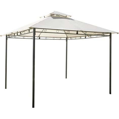 Gartenpavillon aus Eisen 3x3 Ecru Anthrazit Illinois