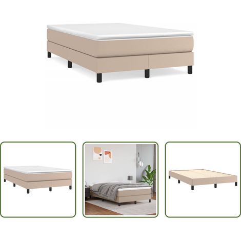 Matelas de lit - Sommier à lattes de lit matelas cappuccino 120x190cm similicuir (1/5)