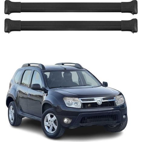 OMAC Barres de toit en aluminium pour Dacia Duster mk1 2010-2013 Pre-FL – TÜV / DIN 75302:2019 – Charge max 75 kg – 2 barres Noir (1/4)