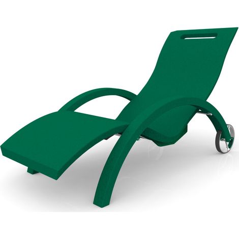Lettino Chaise Longue da Esterno Giardino Inclinabile con Ruote Arkema Serendipity Verde Scuro (1/2)
