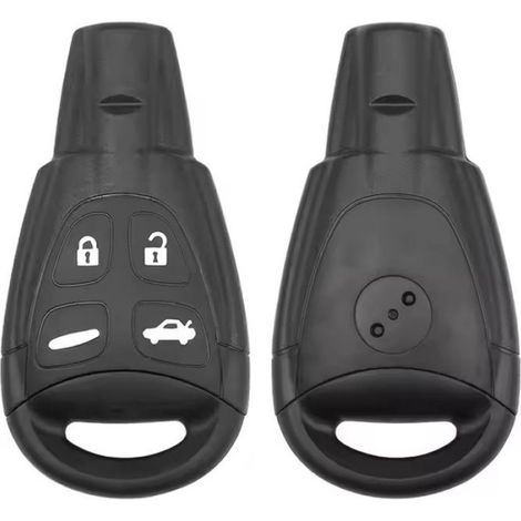 Boîtier de clé/alarme à 4 boutons pour Saab 9-3 et 9-5, noirNoir de Svart (1/4)