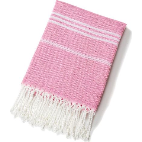 Serviette de plage en coton, serviette de bain absorbante à rayures (rose)