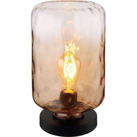 Globo - tischlampe - Darina - bernstein - glas - Ø 19cm - E27 - (1/5)