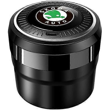 Cendrier de voiture Skoda, nouveau modèle, accessoire intérieur (noir), lot de 1