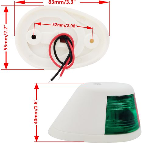 BIEMMEDUE- Schiffsnavigationslichter, LED-Navigationslichter, Navigationslichter für kleine Boote, Seitenpositionslichter, Navigationslichter für Yachten, Signallichter, weiße und zweifarbige Seitenpo