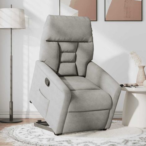 Fauteuil relax - Fauteuil inclinable gris clair tissu microfibre fr45927 (1/5)