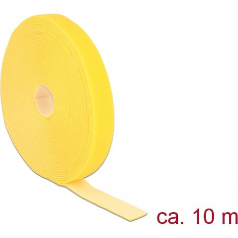 Delock Sujeciones de velcro en rollo de 10 m LA x 20 mm AN amarillo