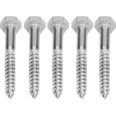 25 vis à bois autoforeuses DIN571 acier inox A2-70 filetage partiel tête hexagonale M6x50 mm (1/5)