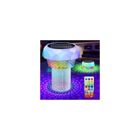 Flotteur distributeur de chlore solaire - Avec LED colorées, décoration flottante pour piscine et spa
