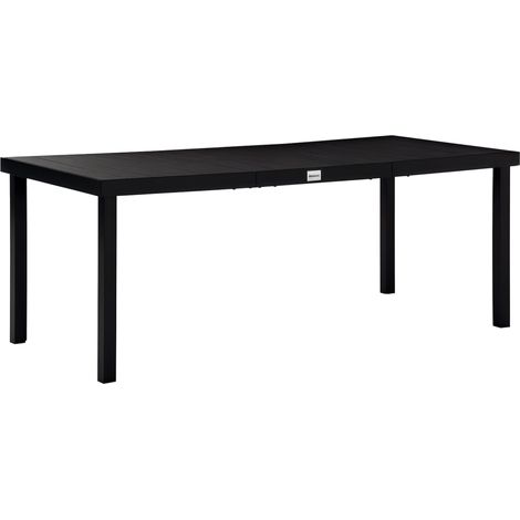 Ausziehbarer Gartentisch von Outsunny für 8 Personen, schwarzer Aluminium-Gartentisch 190x90x74 cm, für Terrasse und Balkon, wetterbeständig.