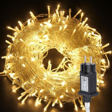 SWANEW 100M 400LED IP44 8-mode festone luce di Natale all'aperto decorazione giardino interno per Natale compleanno matrimonio soggiorno bianco caldo (1/5)
