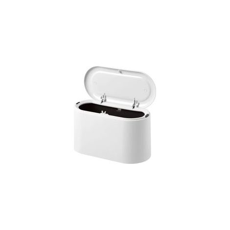 Poubelle de bureau avec couvercle à bouton, mini poubelle, petite poubelle design, boîte de rangement de bureau en plastique pour salle de bain et bureau 221113 cm