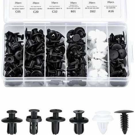 Clips Garniture Intérieure Rivet Clips Plastique Rivet Plastique Fixation Protection Clip Panneau Porte Boucle Boîte 100 Pièces 6 Types Boucle Fixation Automobile Différente Boucle Voiture Générale (1/5)