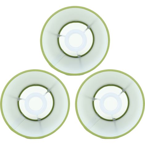 Lot de 3 abat-jour en tissu E14 innovants, style moderne, avec cache-poussière, pour lampe de chevet, vert pois (1/5)