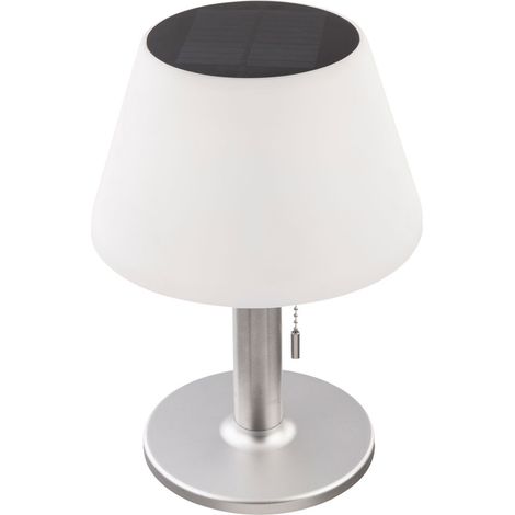 Lampada da tavolo a luce solare lampada da esterno lampada da terrazza lampada da tavolo balcone, IP44 batteria protetta contro gli spruzzi d'acqua interruttore a tirante, 10x LED, DxH 19,5x28 cm (1/5)