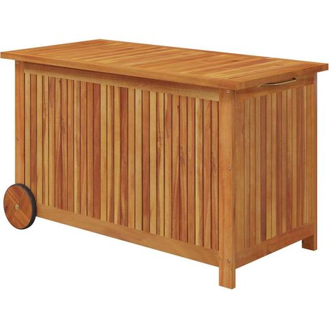 Gartenaufbewahrungsbox mit Rollen 90x50x58 cm Akazienholz