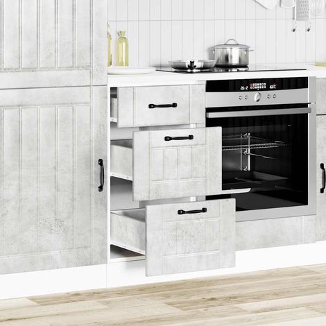 Küchen-Unterschrank Lucca Betongrau Holzwerkstoff