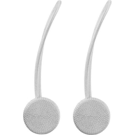 Lot de 2 embrasses magnétiques pour rideaux - Gris argenté