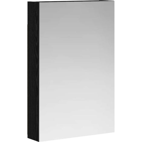 Bathroom Mirror Cabinet with Door Black Oak 40 x 10.5 x 60.5 cm vidaXL