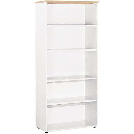 Bibliothèque haute finition chêne clair - corps blanc Exprim - Maxiburo