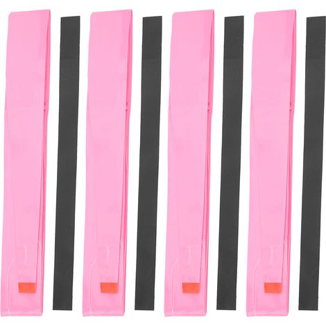 Lot de 4 bandes adhésives pour grip de raquette enfant, haute adhérence, absorbant la transpiration et antidérapantes (rose).