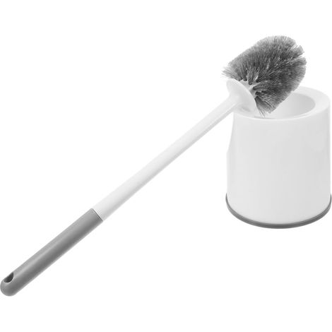 Brosse WC Blanche avec Long Manche et Support Brosse Nettoyante Salle de (1/5)