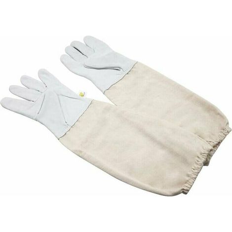 Beekeeping gloves with ventilation, long canvas sleeves, elasticated cuffs, ventilated, goatskin beekeeping gloves, protect against bee stings