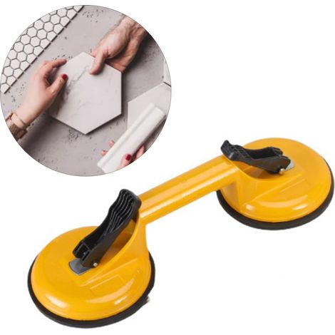 Ventouse à double mâchoire jaune en alliage d'aluminium, professionnelle, pour le levage de verre, capacité de charge 130 kg (1/5)